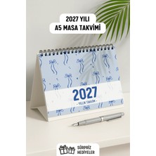 Eldesen Tasarım 2027 Masa Takvimi Spiralli A5 (21X16CM) Büyük Boy / Resmi Tatiller ve Hafta Sonları / 12 Aylık
