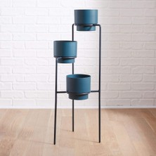 Saksılık Metal Çiçeklik Tutucu Çiçek Standı 3'lü