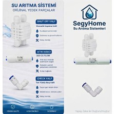 Segy Home Su Arıtma Cihazı Yenileme Kit Seti – Shut Off Valf + 300 cc Flow Atık Kısıcı + Check Valf (Full Bağlantı Seti)