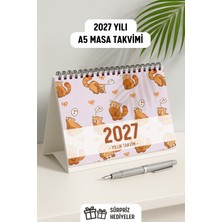 Eldesen Tasarım 2027 Masa Takvimi Spiralli A5 21x16 cm 1 Adet Renkli Büyük Boy Kullanışlı Tasarım