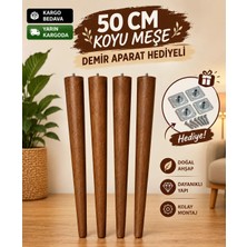 Cangul Ahşap 50 cm Meşe Konik Ayak 4 Parça Dayanıklı Yapı ile Modern Tasarım