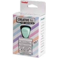 Trodat Creative Mini Best Wishes 12 Motifli Damga Seti – 3 Renkli Istampa Pedli Mutlu Günler Kaşesi (Ingilizce)