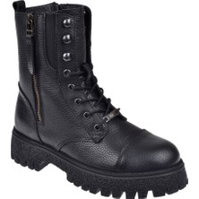 Hammer Jack Hakiki Deri Postal Kadın Bot HJ-23845-Z Siyah