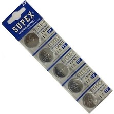 Supex CR2032 Düğme Pili 5'li Blister 3V Yüksek Performanslı Tartı Terazi Kullanımı İçin