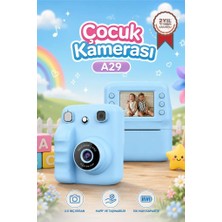 Torima Dijital Fotoğraf Makineleri Çocuk Termal Resim Kağıt Baskılı Yazıcı Kamera Video Makinesi A29 Mavi
