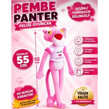 Hepsilazım Pembe Panter Peluş Oyuncak Figür Pink Panther 55 cm Yumuşak Dokulu Sevimli Oyun ve Uyku Arkadaşı Hediyelik