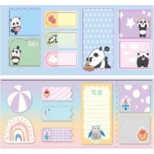 Yapışkanlı Not Kağıdı 2'li Set, 320 Yaprak, Panda-Baykuş Temalı