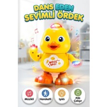 Farbu Oyuncak Işıklı Müzikli Hareketli Dans Eden 20 cm Sevimli Ördek Oyuncak Eğitici ve Eğlenceli Çocuk Oyuncağı