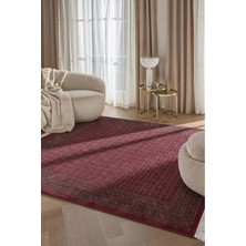 Apex Halı Bordo Halı Afgan Desenli Viskon Halı Salon Halısı Bambu Halı Burj 8751 Bu Bordo
