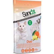 Sanicat Duo 10 Lt Mandalina ve Vanilya Kokulu Kedi Kumu Topaklaşmayan Özelliği ile İnce Tane