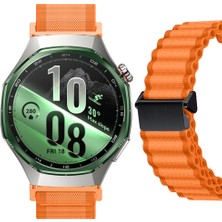 Sneezy Huawei Watch Gt7 Pro 46MM Ile Uyumlu Airflow Dalgalı Naylon Spor Kordon Metal Tokalı