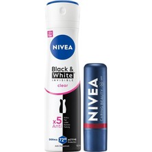 Store SPF30 Nemlendirici Kırmızı Dudak Kremi ve Kadın Sprey Deodorant Black&white Invisible Clear 150ML