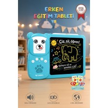 Torima İngilizce Sesli Erken Eğitim Çocuk Tableti 8 İnç LCD Çizim Tahtası 112 Çift Kart Y5 Mavi