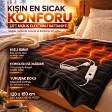 Çift Kişilik Elektrikli Battaniye 120X150 cm – Hızlı Isınan Isıtıcılı Yatak Altı Battaniyesi