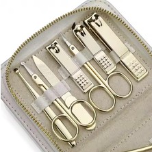 Store 12 Parça Manikür Pedikür Seti, Gold Paslanmaz Çelik, Tırnak Bakım Aletleri, Özel Taşıma Çantalı (Özel Seri)
