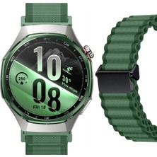 Sneezy Huawei Watch Gt7 Pro 46MM Ile Uyumlu Airflow Dalgalı Naylon Spor Kordon Metal Tokalı