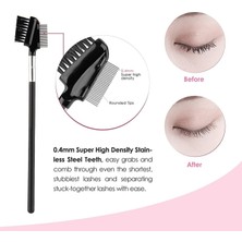 Store Kirpik Fırçası Seyahat, Metal Kirpik Fırçası ve Kirpik Tarak Seti, Çelik Kaş Fırçası ve Kaş Tırnağı, Hassas Uygulama Için Spoolie Fırça ve Açılı Kaş Fırçası, Şekillendirme ve Tanımlama