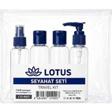 Store Lotus Şeffaf Seyahat Seti, 4 Parça (Lacivert)