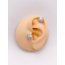 Store Taşlı Daire Kıkırdak Helix Tragus PIERCING(1ADET)