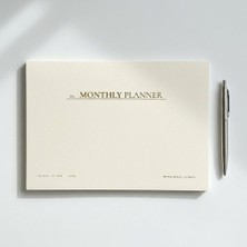 Store /paperto. Tarihsiz Aylık Planlayıcı, 29,7 × 21 Cm, 32 Sayfa, 110 gr Ivory Kağıt, Krem Kapak, Aylık Plan Defteri (Ingilizce)
