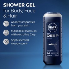 Store Men Erkek Deep Dimension Banyo ve Duş Jeli 500ML, 3'ü1 Arada Komple Bakım, Vücut Saç ve Yüz 299950