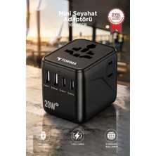 Torima Mini Boy Evrensel Seyahat Adaptörü 20W GaN III Hızlı Şarjlı Akıllı Dünya Prizi 1005FCR