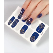 Store Tırnak Oje Sticker Nail Art Set, Mavi-Gümüş-Altın Desenli, 12'li