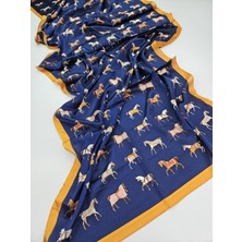 Tomris Şal Lüks Vual Ipek Şal Hijab Fular Scarf Shawl Atlı Desen 70 x 180 cm