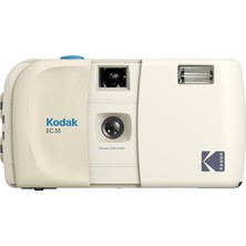Store Kodak EC35 35 mm Film Kamera, Yeniden Kullanılabilir, Odaklanmaz, Dahili Flaş, Slayt Kapağı, Başlangıç Dostu (Film ve Aa Pil Dahil Değildir) (Tek, Vanilya Beyaz)