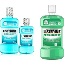 Lısterıne Coolmint Ağız Bakım Suyu 500 ml 250 ml ve Listerine, Fresh Burst, Günlük Ağız Bakım Ürünü, Plak Oluşumu ile Savaşan Anti-Bakteriyel Ağız Bakım Formülü, 250ML