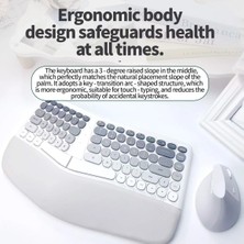 Mofii Mofıı Bomı Ergonomik Kablosuz Klavye Mouse Seti Bilek Destekli Split Klavye Dikey Mouse 2.4g