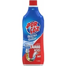 Porçöz Lavabo Açıcı Jel 1 lt Güçlü Formül ile Hızlı Etki Sağlayan Kolay Kullanım
