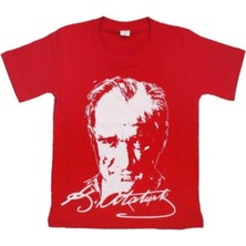 Cillop Butik Unisex Çocuk Atatürk Baskılı %100 Pamuk Tişört