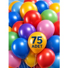 Renkli Balon 75 Li Karışık Renk Parti Doğum Günü Kutlama Özel Günler