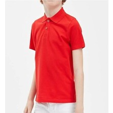 Bebek İşi Kısa Kol Çocuk Düz Renk Okul Lakos T-Shirt