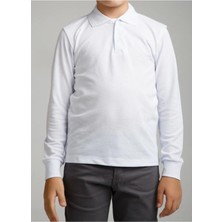 Lamiax Store Kız & Erkek Çocuk Uzunkol Polo Yaka Okul T-Shırt