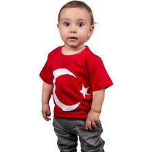 Nisay Boutique Atatürk Baskılı ve Türk Bayraklı Pamuklu Çocuk Tişört Kız Erkek Unisex