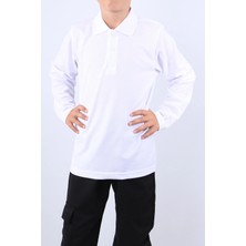 HÇM Çocuk Unisex Beyaz Okul Lakosu Uzun Kollu C16