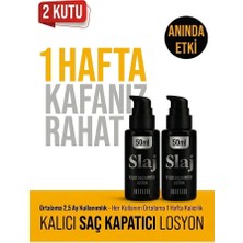 Slaj Seyrek Saç Kapatıcı Kalıcı Losyon - Saç Kapatıcı Sıvı Krem – Anında Hacimli Doğal Görünüm 50ML x 2 ADET