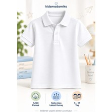 Kidsmadamiko Kısa Kollu Okul Polo Yaka T-Shirt 5-17 Yaş Bedenler Yaşlarla Birebir Uyumludur
