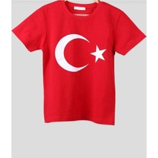 Türk Bayrağı Baskılı Unisex Tişört