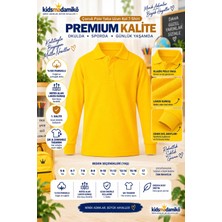 Kidsmadamiko Erkek Çocuk Uzun Kollu T-Shirt Polo Yaka Pamuklu Bedenler Yaşlarla Birebir Uyumludur