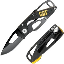 Cat DA980265 Kemer Askı Kancalı Katlanabilir 13CM Paslanmaz Çelik Siyah Kamp Çakısı