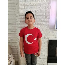 Hakem Triko Türk Bayrağı Baskılı Kırmızı Süprem Tişört