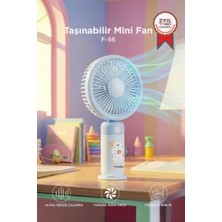 Torima Şarjlı El Vantilatörü Masaüstü Stantlı 3 Kademeli Taşınabilir Mini Fan F56 Mavi