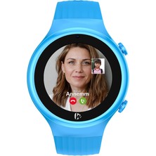 Aydogan's Watch 5s Akıllı Çocuk Saati - Görüntülü Arama, Gps, Sos, Sağlık Takibi, Nabız Ölçer, Spo2ölçer, Adımsayar, Güvenli Alan, Gorilla Glass Dokunmatik Ekran, Güvenli Liste, IP67 Suya Dayanıklı Mavi