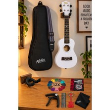 Midex UKX-233WH Beyaz Concert Ukulele (Askı Çanta Metod Pena)