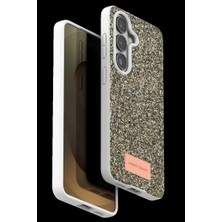 Bezos Onegif Samsung Galaxy S26 Plus Uyumlu Bright Simli Kapak - Gold