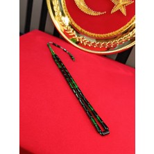 Anemore Collection Ithal Toz Kehribar Tesbih Kesme Kesim Yeşil Hareli