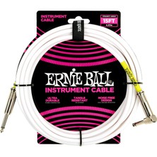 Ernie Ball 15'lik Pvc Düz Açılı Iç Kablo Beyaz